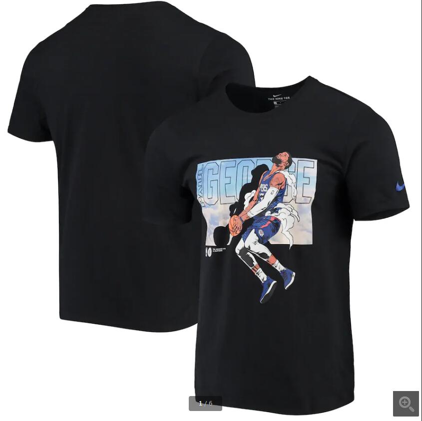 2020 NBA Men Paul George LA Clippers Nike Elevation TShirt Black